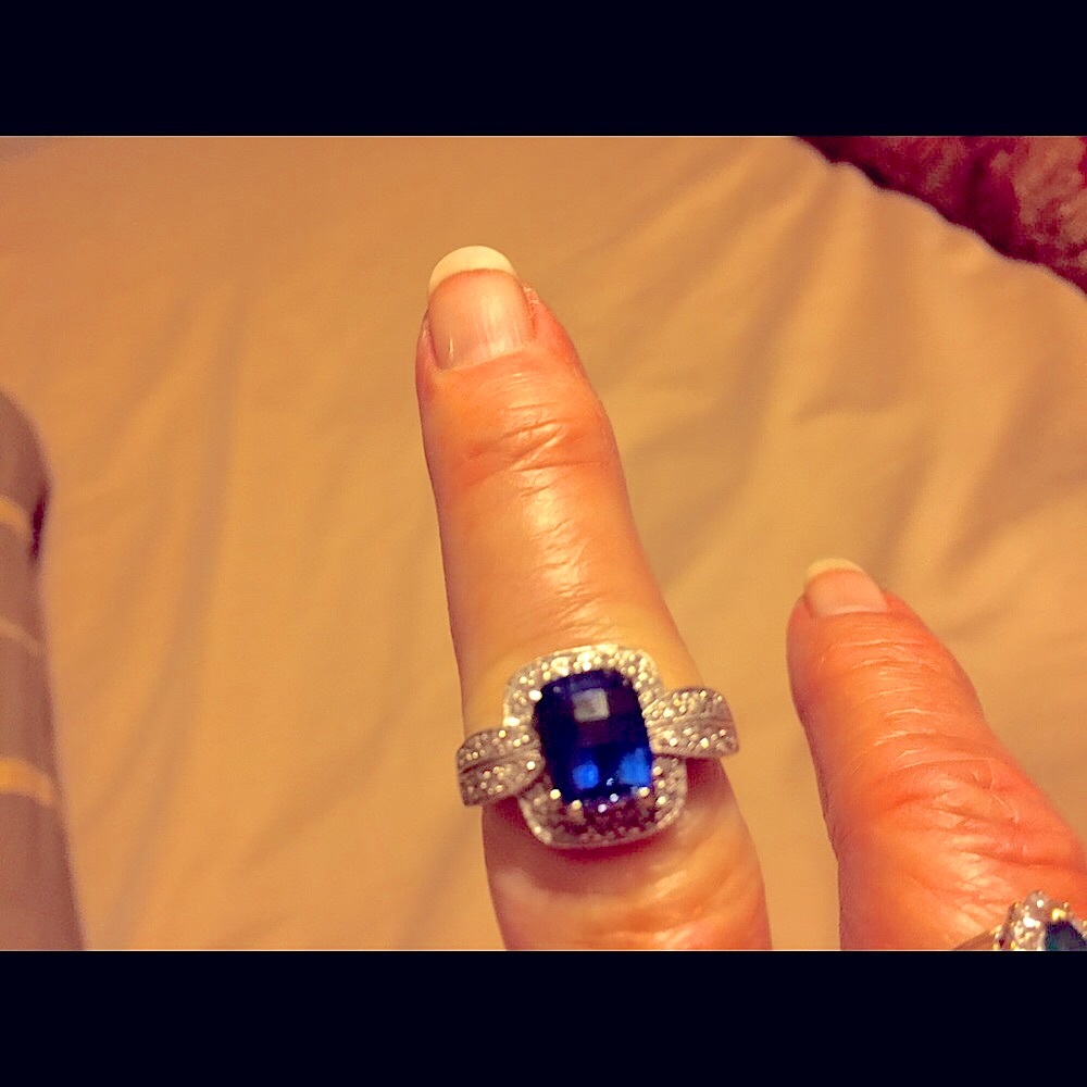 Sapphire and Diamond Ring natural stones!!